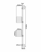 Medidas de KIMU: barra de roble de 96,25 cm, macetas de 13,75 cm, 20,65 cm de fondo